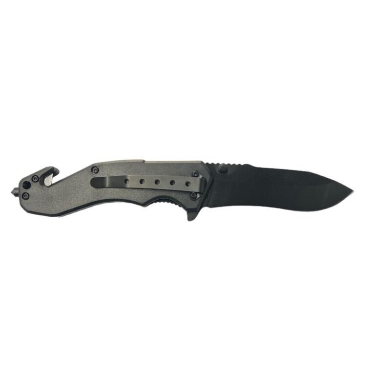 Coltello Tagliacinture Con Rompivetro – Strumento Di Sicurezza Grigio/nero 80mm - 2