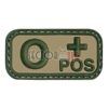 Parche PVC grupos sanguíneos verde