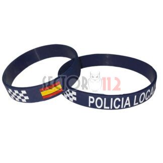 Pulsera silicona POLICÍA LOCAL con damero 