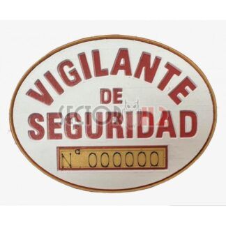 Placa pecho VIGILANTE DE SEGURIDAD PVC Velcro