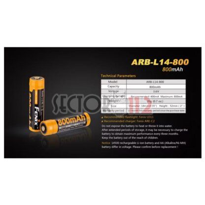 Batería FENIX 800 mAh recargable