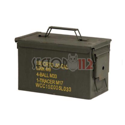 Caja de munición de metal EE UU Cal  50/5 56