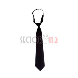 Corbata gala raso color negro cierre de clip