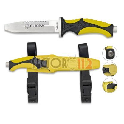 Cuchillo Submarinismo Amarillo OCTOPUS 11 5 cm