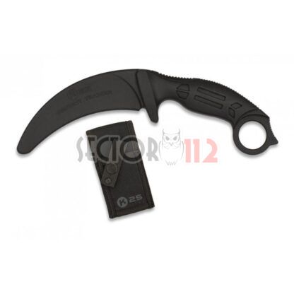Cuchillo táctico entrenamiento tipo Carambit negro