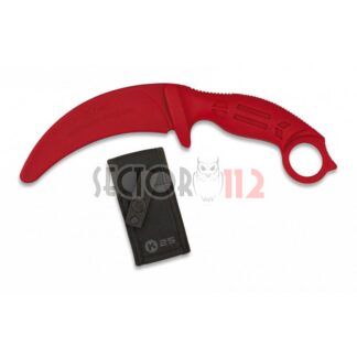 Cuchillo táctico entrenamiento tipo Carambit rojo