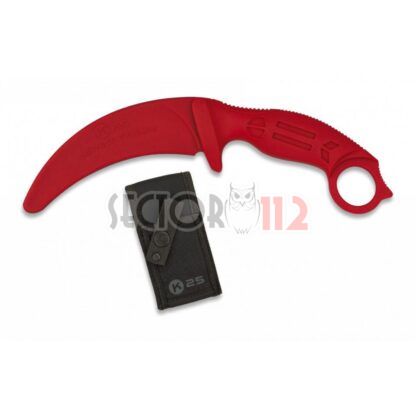 Cuchillo táctico entrenamiento tipo Carambit rojo
