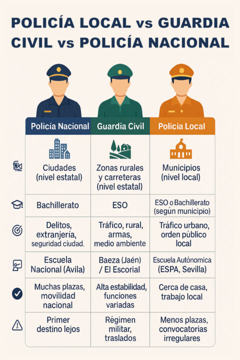 Policia Local vs Nacional vs Guardia Civil