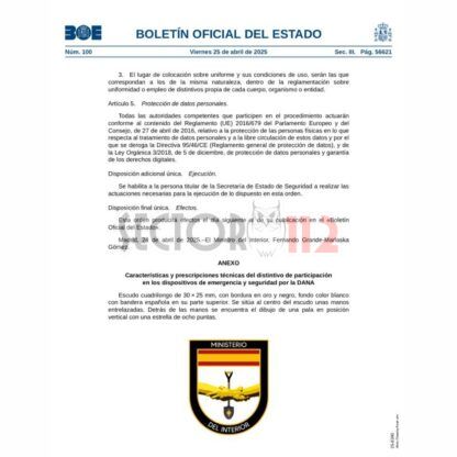Distintivo honorifico Metálico DANA