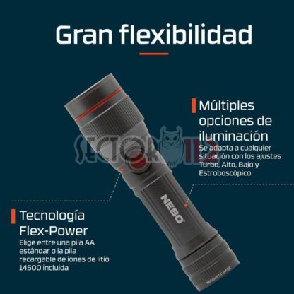 Linterna NEBO REDLINE FLEX recargable 450 Lm