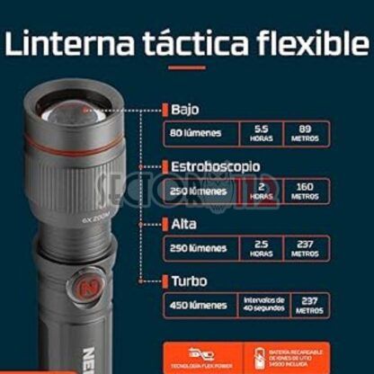 Linterna NEBO REDLINE FLEX recargable 450 Lm