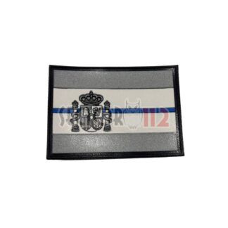 Parche España PVC gris línea azul marco
