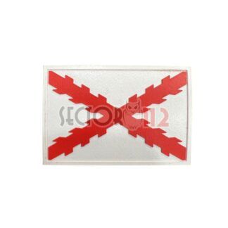 Parche Cruz Borgoña PVC blanca