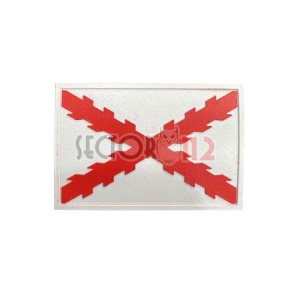 Parche Cruz Borgoña PVC blanca