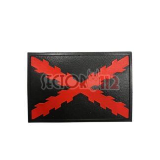 Parche Cruz Borgoña PVC negra