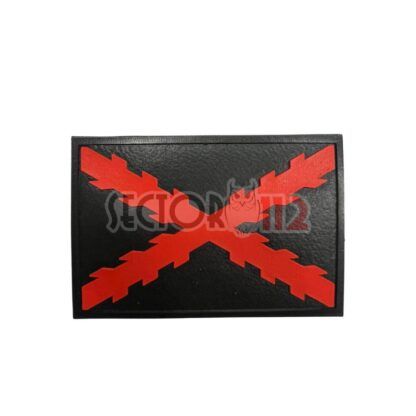 Parche Cruz Borgoña PVC negra