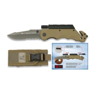 Navaja K25 con pedernal-linterna coyote 9 5cm