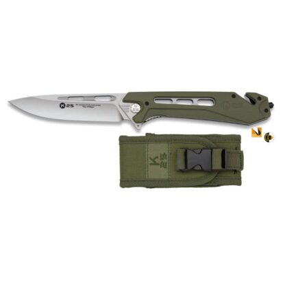 Navaja Táctica K25 G10 Verde cnc  seguridad