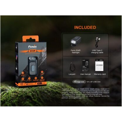 Linterna Fenix E04R 300 lúmenes con clip giratorio
