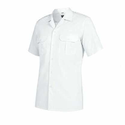 Camisa de gala blanca de manga corta PL
