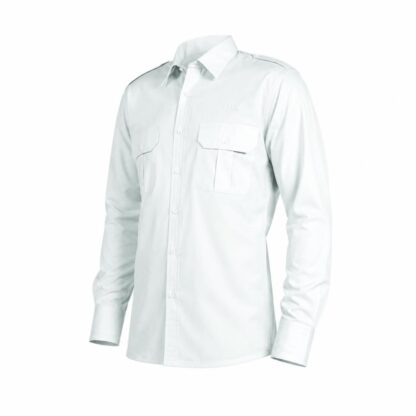 Camisa de gala blanca de manga larga PL