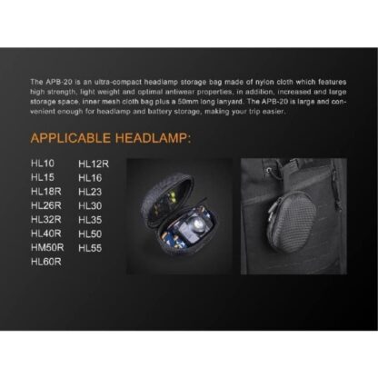 Funda Fenix para guardar frontales y pilas