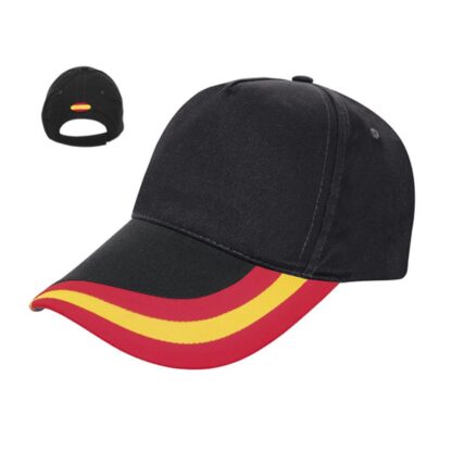Gorra España negra ajustable de algodón