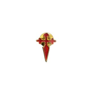Pin Cruz de Santiago Dorado y Rojo