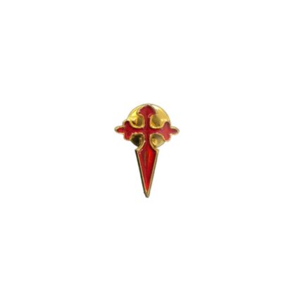 Pin Cruz de Santiago Dorado y Rojo