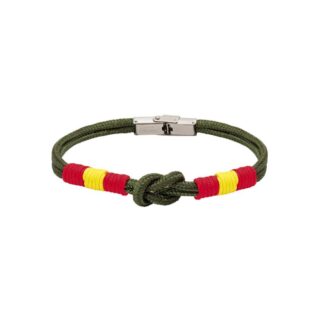 Pulsera España nudo Verde con bandera 