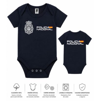 Body bebé Policía Nacional azul de algodón