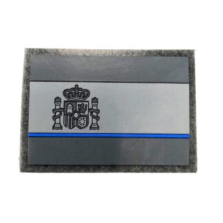 Parche España PVC gris línea azul inferior