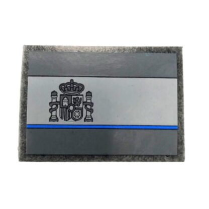 Parche España PVC gris línea azul inferior