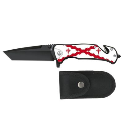 Navaja Albainox negra Cruz de Borgoña hoja 8cm