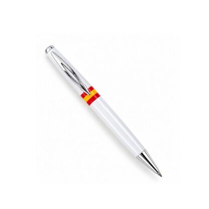 Bolígrafo blanco con bandera de España