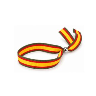 Pulsera de tela España ajustable verde cierre bola